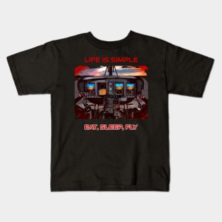 Aviation cockpit Kids T-Shirt